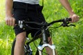 Riding a mountain bike Royalty Free Stock Photo