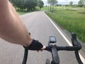 Riding road bike