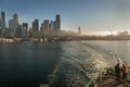 Riding the Seattle to Bainbridge Island Ferryboat at Sunrise.