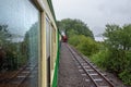 Riding on the steam train of Llanberis Lake Railway on rainy day - 4
