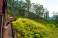 Riding by train in Sri Lanka