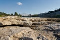 Ried up riverbed of the Elbe River in Magdeburg in Germany Royalty Free Stock Photo