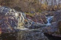 The Riera Major creek and it`s amazing rock colours Royalty Free Stock Photo