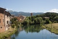 Rieti (Italy) - Buildings on the river Royalty Free Stock Photo