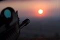 Rifle Aimed At The Sun Royalty Free Stock Photo