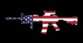 Rifle with American flag painted on Royalty Free Stock Photo