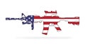 Rifle with American flag painted on Royalty Free Stock Photo