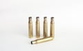 Rifle bullet shell casings on white background Royalty Free Stock Photo