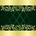 Rifle-green Background decorated a gold border.