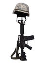 Rifle with helmet Royalty Free Stock Photo