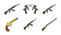 Rifle icon set, flat style Royalty Free Stock Photo