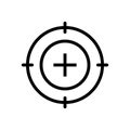 Rifle scope icon line isolated on white background. Black flat thin icon on modern outline style. Linear symbol and editable Royalty Free Stock Photo