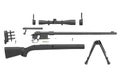Rifle sniper black equipment, side view Royalty Free Stock Photo
