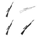 Rifle sniper gun icon cartoon. Single weapon icon from the big ammunition, arms set.