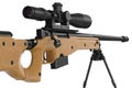 Rifle sniper optical beige, close view Royalty Free Stock Photo