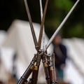 Weapons from civil war times upright crossing Royalty Free Stock Photo