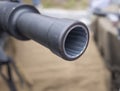 rifled muzzle of a machine gun close-up