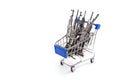 Rifles on a shopping cart, Arms trade business
