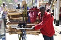 Rift Valley: A young man carring wood on his bycicle trough the streets of Eldoret city