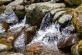 rifts in mountain creek in Adjara on autumn day