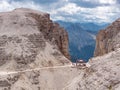 Rifugio Forcella Pordoi in Sella massif Royalty Free Stock Photo