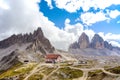 Rifugio high at the Dolomites mountains