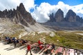 Rifugio high at the Dolomites mountains