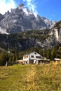 Rifugio Lunelli at the Dolomites mountains Royalty Free Stock Photo