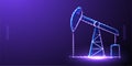 rig oil industry low poly wireframe, polygonal design vector illustration Royalty Free Stock Photo