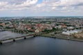 Riga from air. Aerial view of Riga city- capital of Latvia