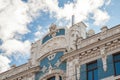 Riga art Nouveau, fragment of facade Royalty Free Stock Photo