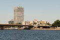 Riga business district with bridge and embankment