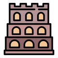 Riga castle icon color outline vector