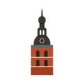 Riga cathedral icon flat isolated vector