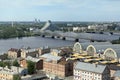 Riga central market and National Library of Latvia