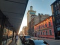 Riga city center street  sunset capitalcity  latvia Royalty Free Stock Photo