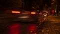 Riga city night traffic