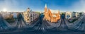 Riga City Red brick Church Monument drone 360 vr view