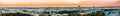 Riga, Latvia. Aerial View Panorama Cityscape At Sunset. TV Tower