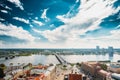 Riga, Latvia. Akmens Tilts - Stone Bridge Street In Summer Day. Royalty Free Stock Photo