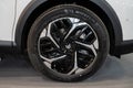 Close-up of Citroen C4 X wheel, decorative new design alloy wheels