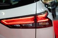 LED rear lights and car design closeup of nev Nissan Qashqai e-poweri, model 2023