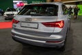 New Audi Q3 premiere at a motor show, 2023 model, front view