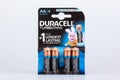 Riga, Latvia - April 18, 2017: Pack of Duracell Batteries