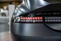 rear LED lights and car design closeup of nev Hyundai Ioniq 6 electric vehicle, model 2023