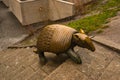 RIGA, LATVIA: Armadillo statue by Liene Mackus at the children`s playground Labyrinth Royalty Free Stock Photo