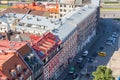 RIGA, LATVIA - AUGUST 8, 2017: aerial view of Old Town and Dauga