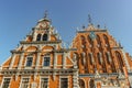 Riga,Latvia-August 15,2019.House of the Blackheads,landmark of Town Hall Square.Opulent medieval building with Dutch Renaissance Royalty Free Stock Photo