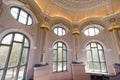 RIGA, LATVIA - AUGUST 28, 2018: Huge floor to ceiling windows of the Latvian National Museum of Arts