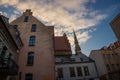 Riga, Latvia: Beautiful historic buildings in the old town Royalty Free Stock Photo
